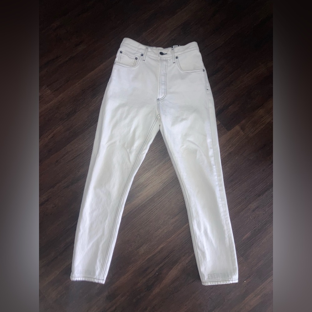 Agolde White Denim Jeans with Contrast Stitching size s